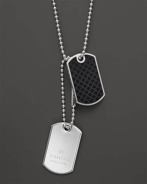 gucci silver dog tags|gucci dog tags for men.